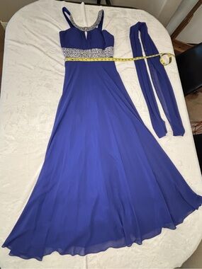 Cindy Collection Rhinestone Full-Length Dress in Size M NWT